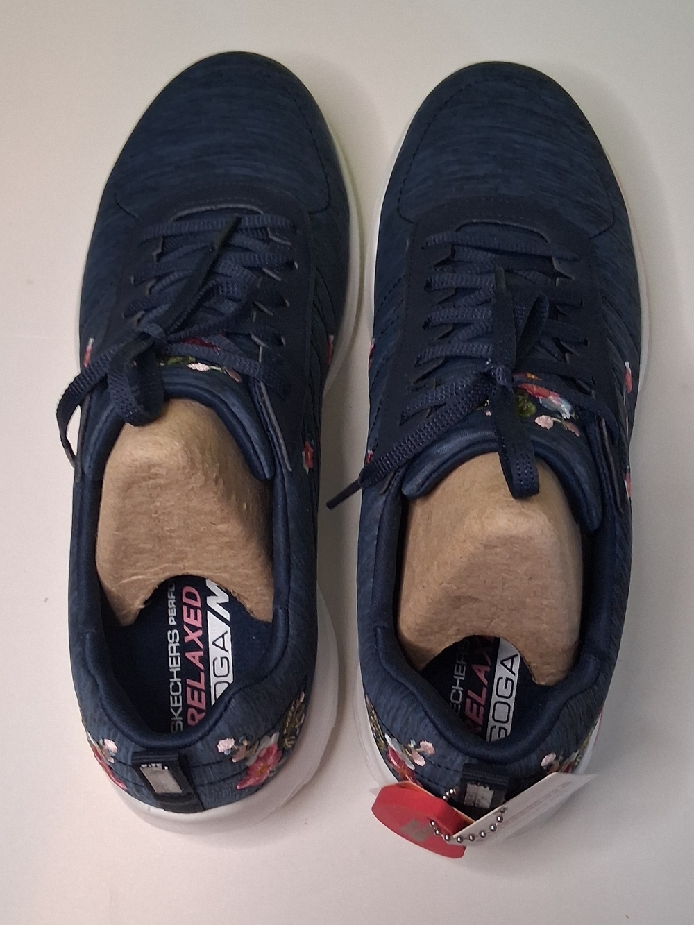 Skechers Navy Floral Memory Foam Lace-Up Sneaker